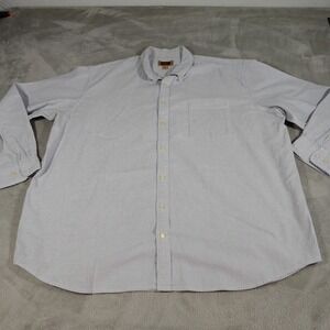 Foundry Oxford Shirt Men 2XL Blue Stripe Classic Preppy Oxford College Work